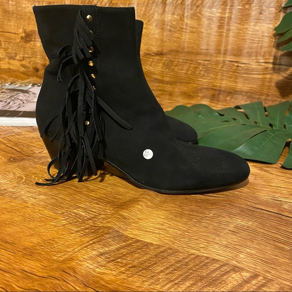 COPY - Vero Cuoio L'Autre Chose d'Archive black suede ankle boot with fringe si… - Picture 7 of 10